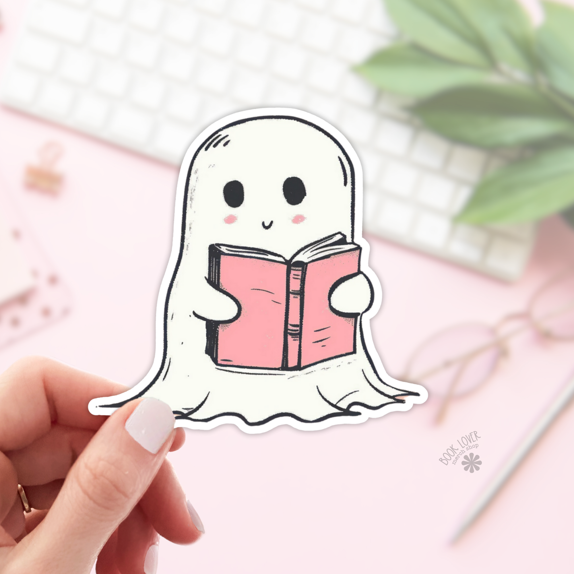 Ghost Reading Book Stickers / Bookish Stickers / Book Lover