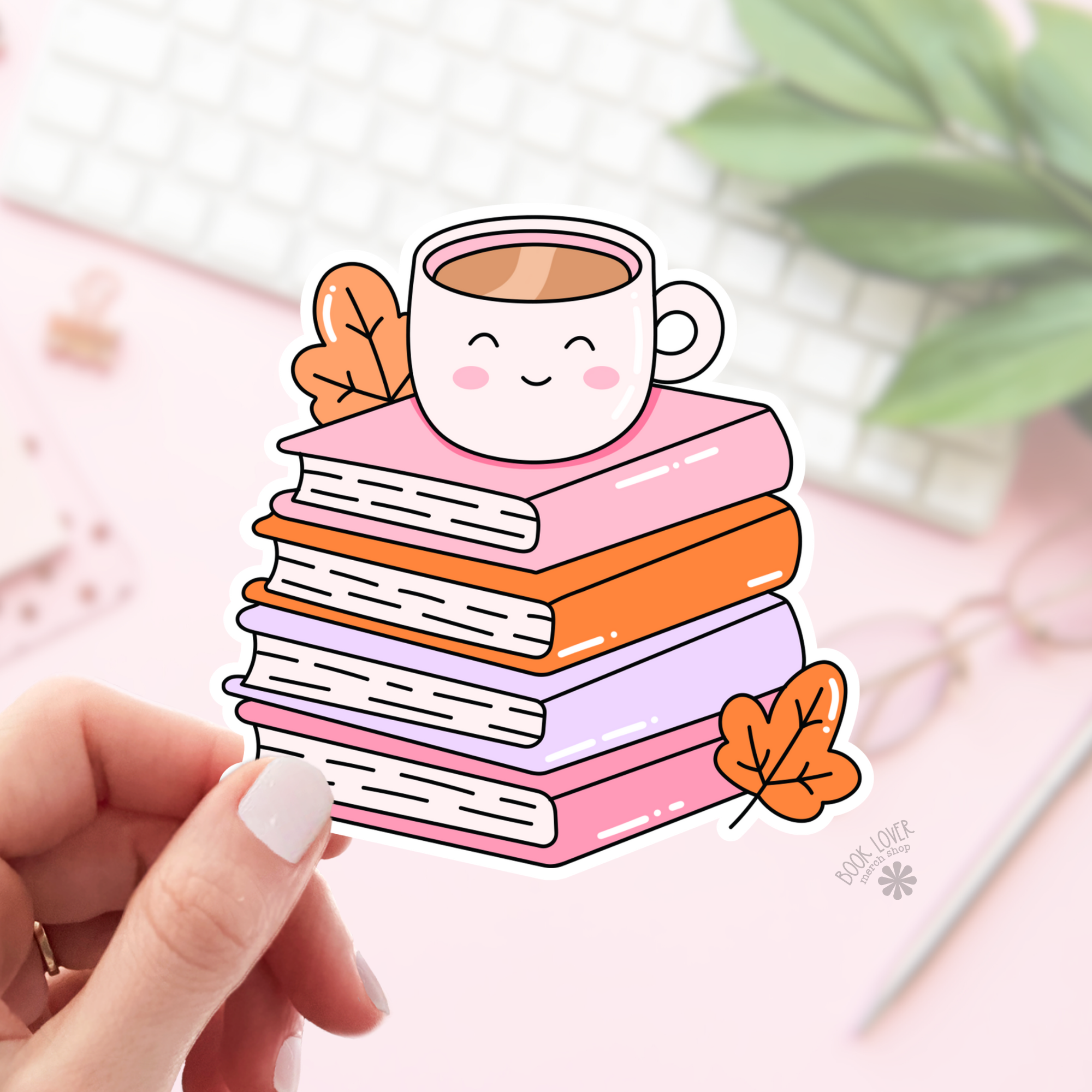 Coffee Books Stack Stickers / Bookish Stickers / Book Lover