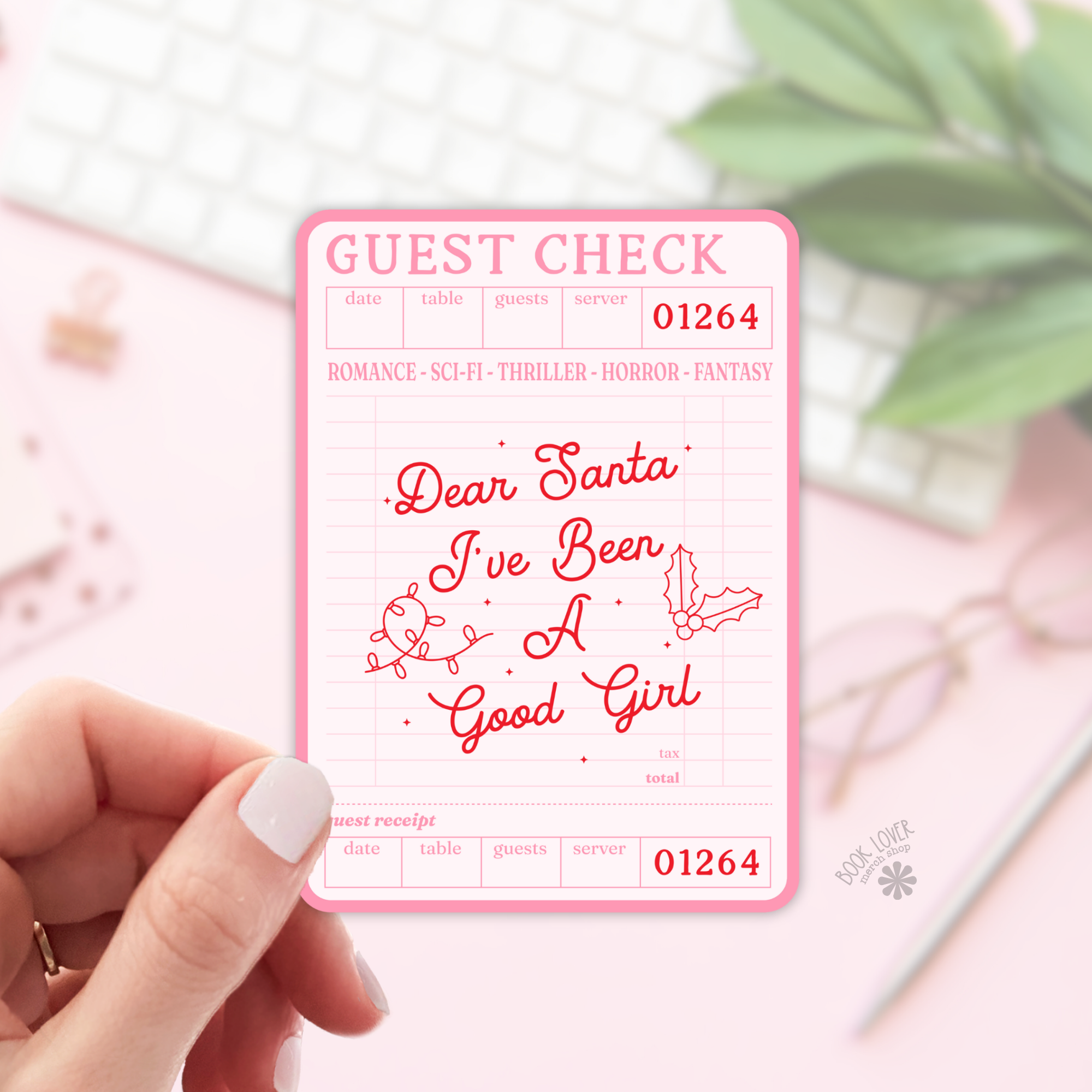 Guest Check Santa Stickers / Christmas Bookish Stickers