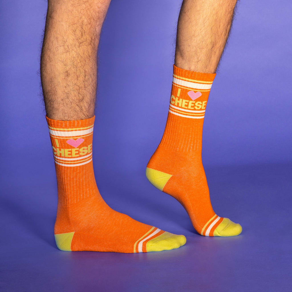 I ❤️ Cheese Gym Crew Socks - Foodie Gift