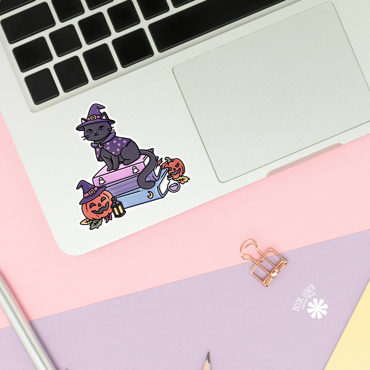 Black Cat Sticker / Halloween Bookish Gift / Witch Decal