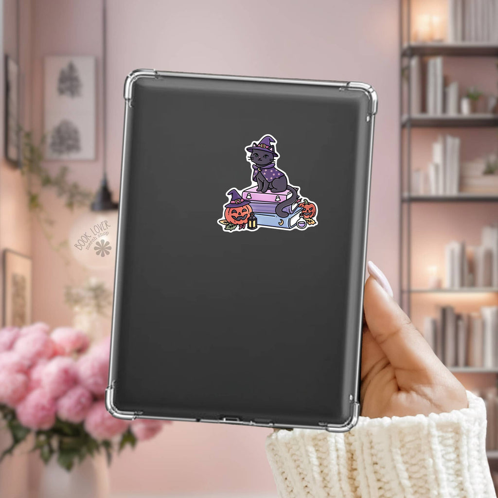 Black Cat Sticker / Halloween Bookish Gift / Witch Decal