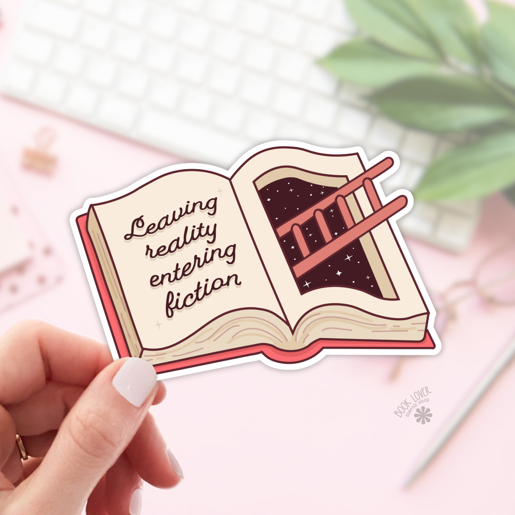 Leaving Reality Entering Fiction Stickers / Bookish Stickers