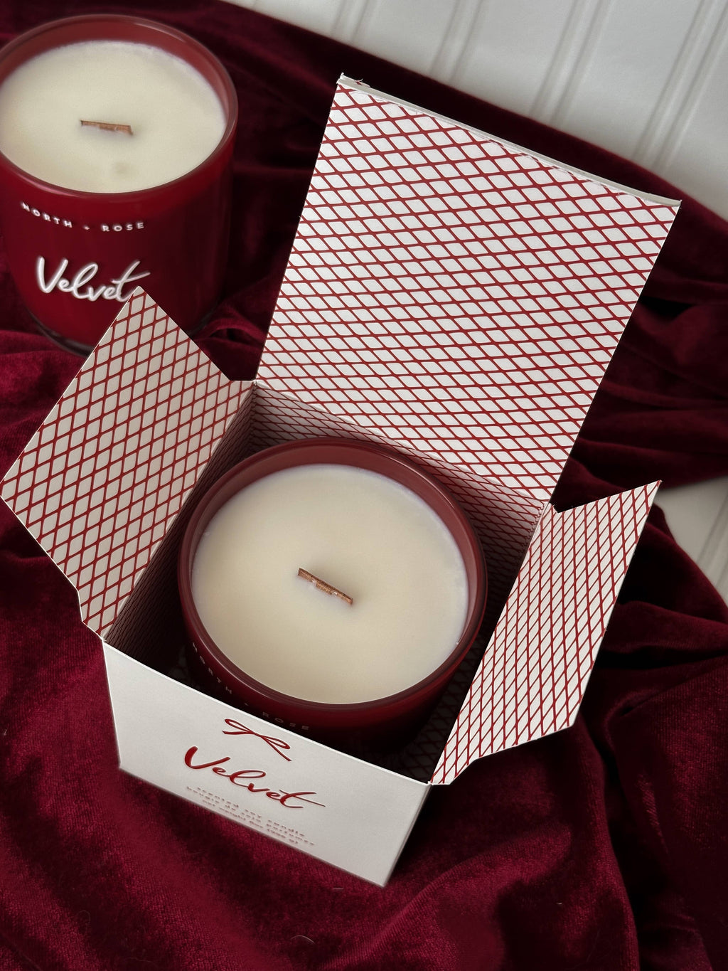 Velvet - Valentine's Day Soy Wax Candle - 8oz Red Jar