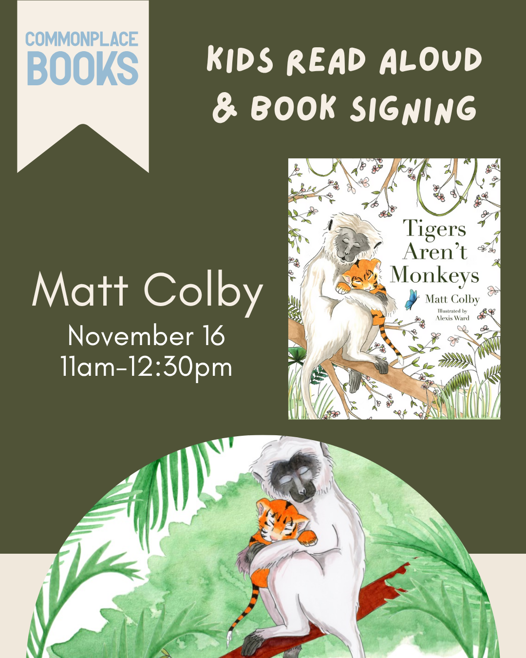 Kids Read Aloud: Tigers Aren't Monkeys by Matt Colby