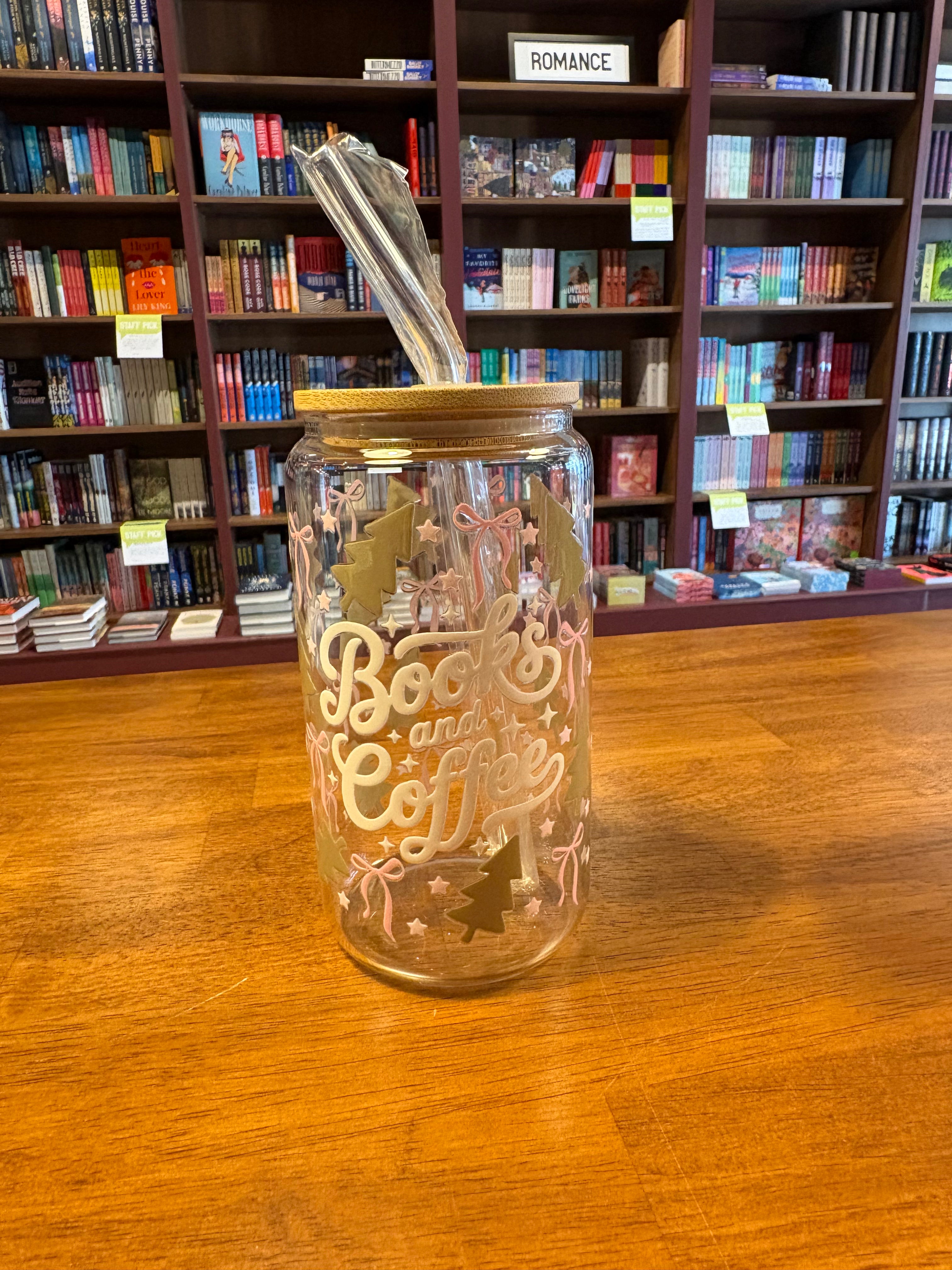 Bookish Glass Tumbler with Straw