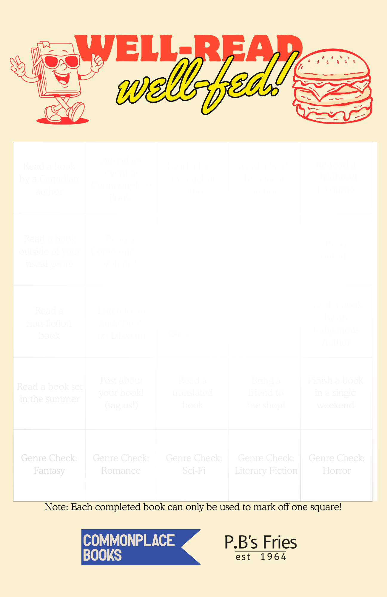 Summer Reading Challenge 2026: Well-Read, Well-Fed