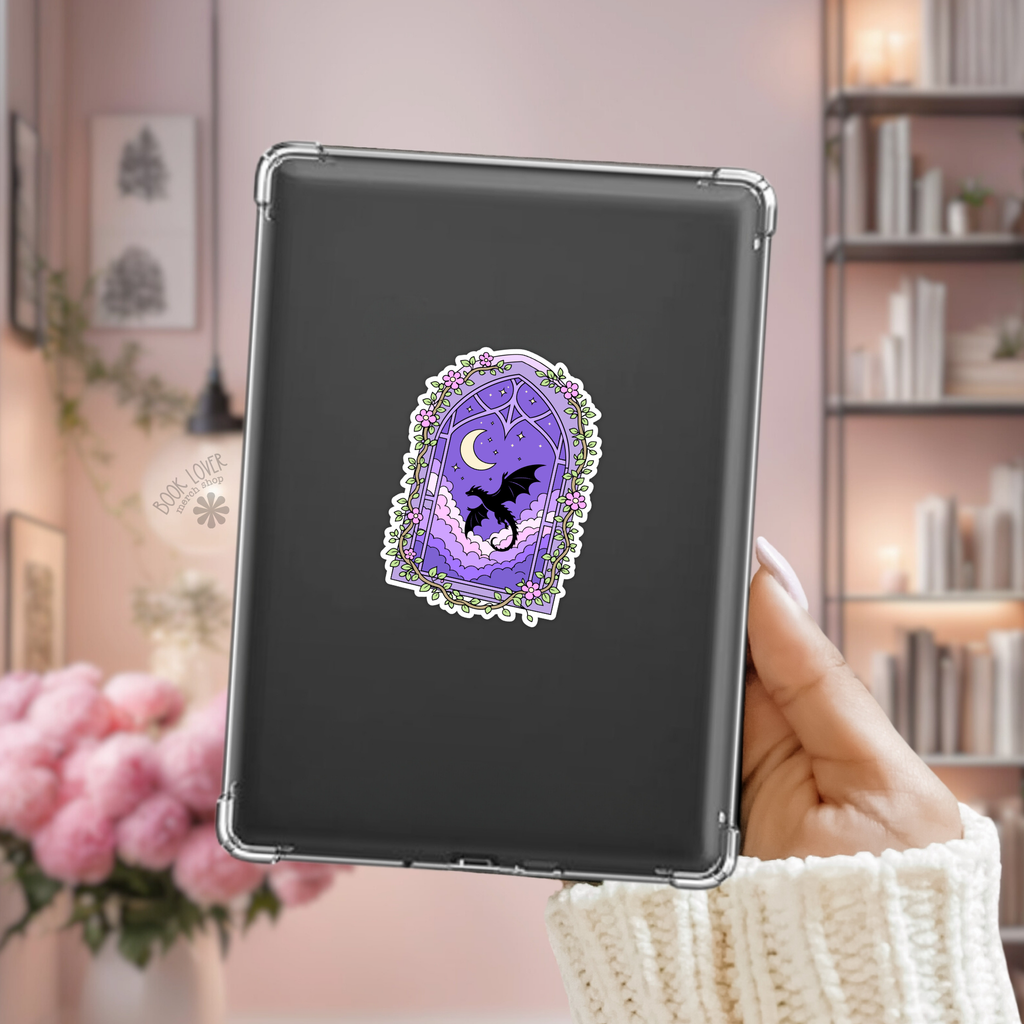 Dragon Window Stickers / Bookish Stickers / Book Lover Gift