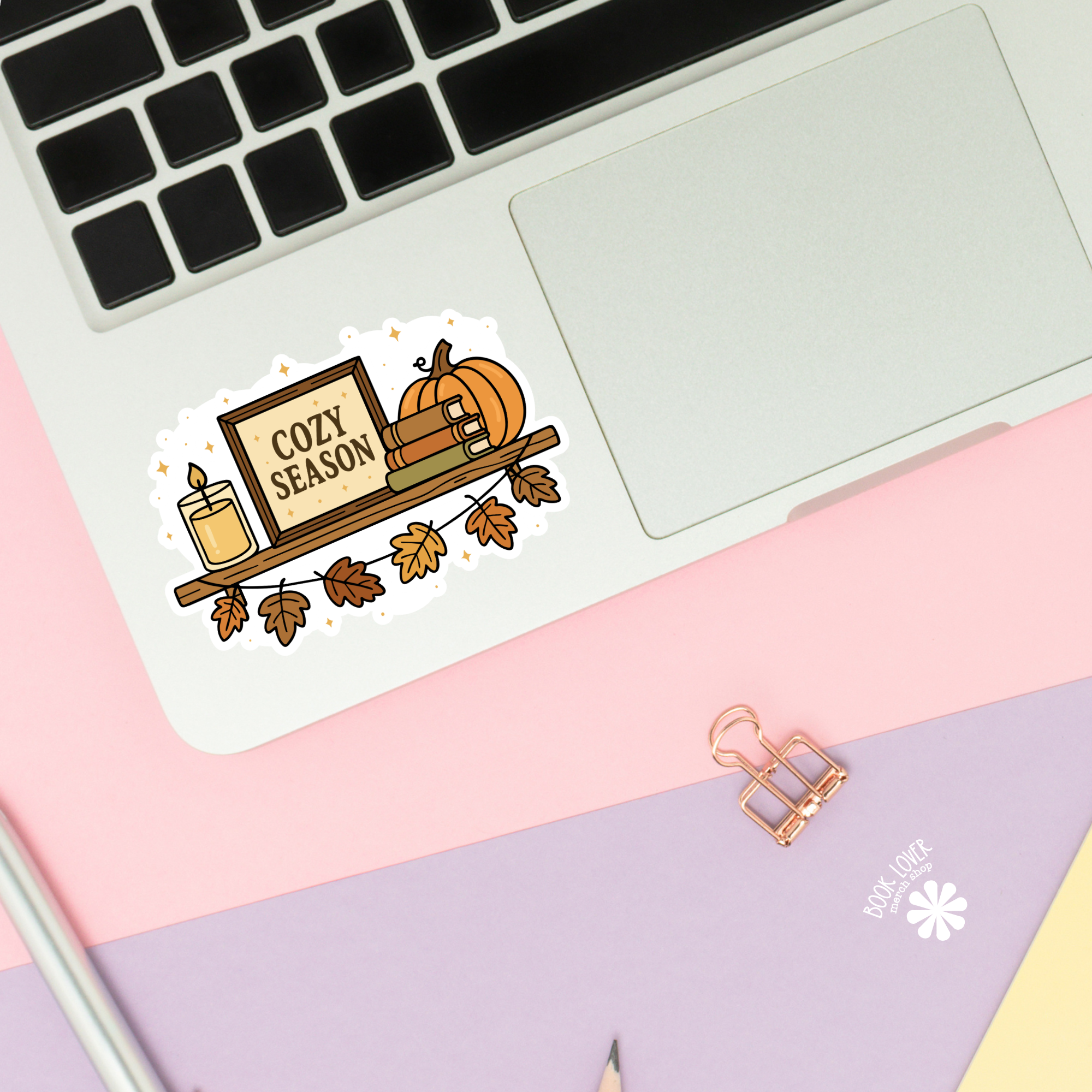 Cozy Season Shelf Stickers / Pumpkin Bookish Halloween