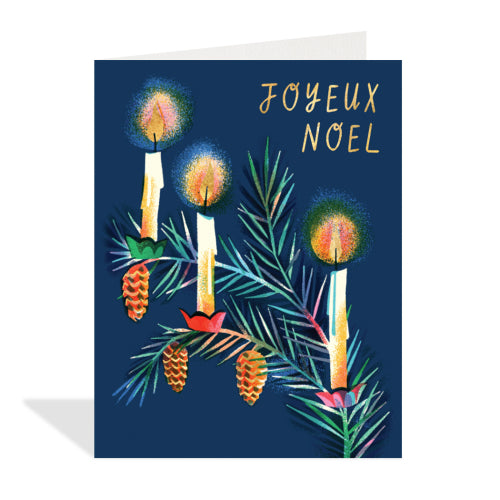 Joyeux Noel Candles Greeting Card
