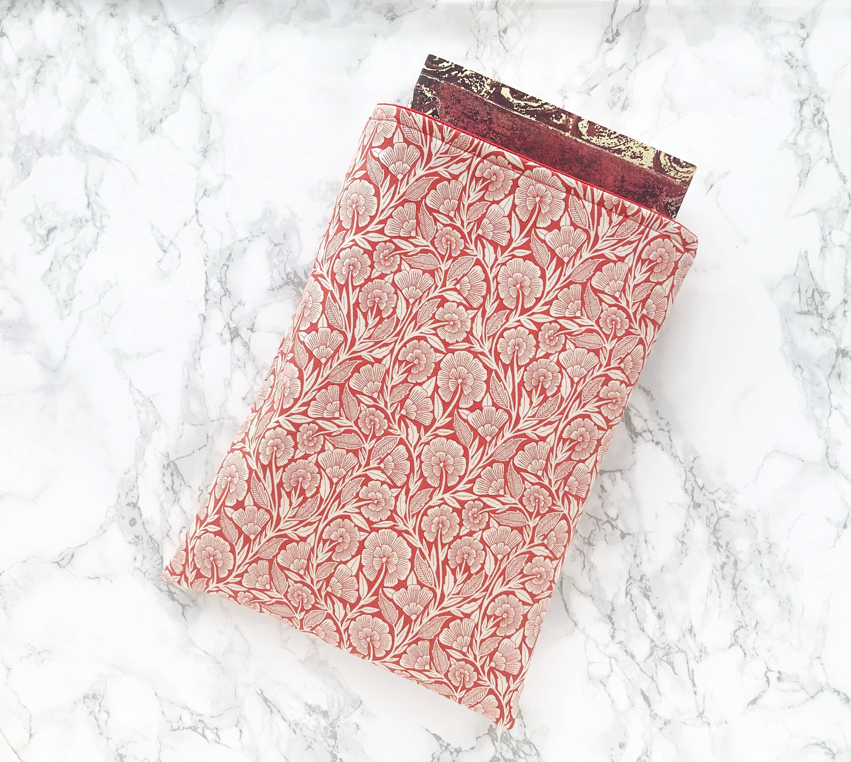 Ginger flower - padded book sleeve, book pouch
