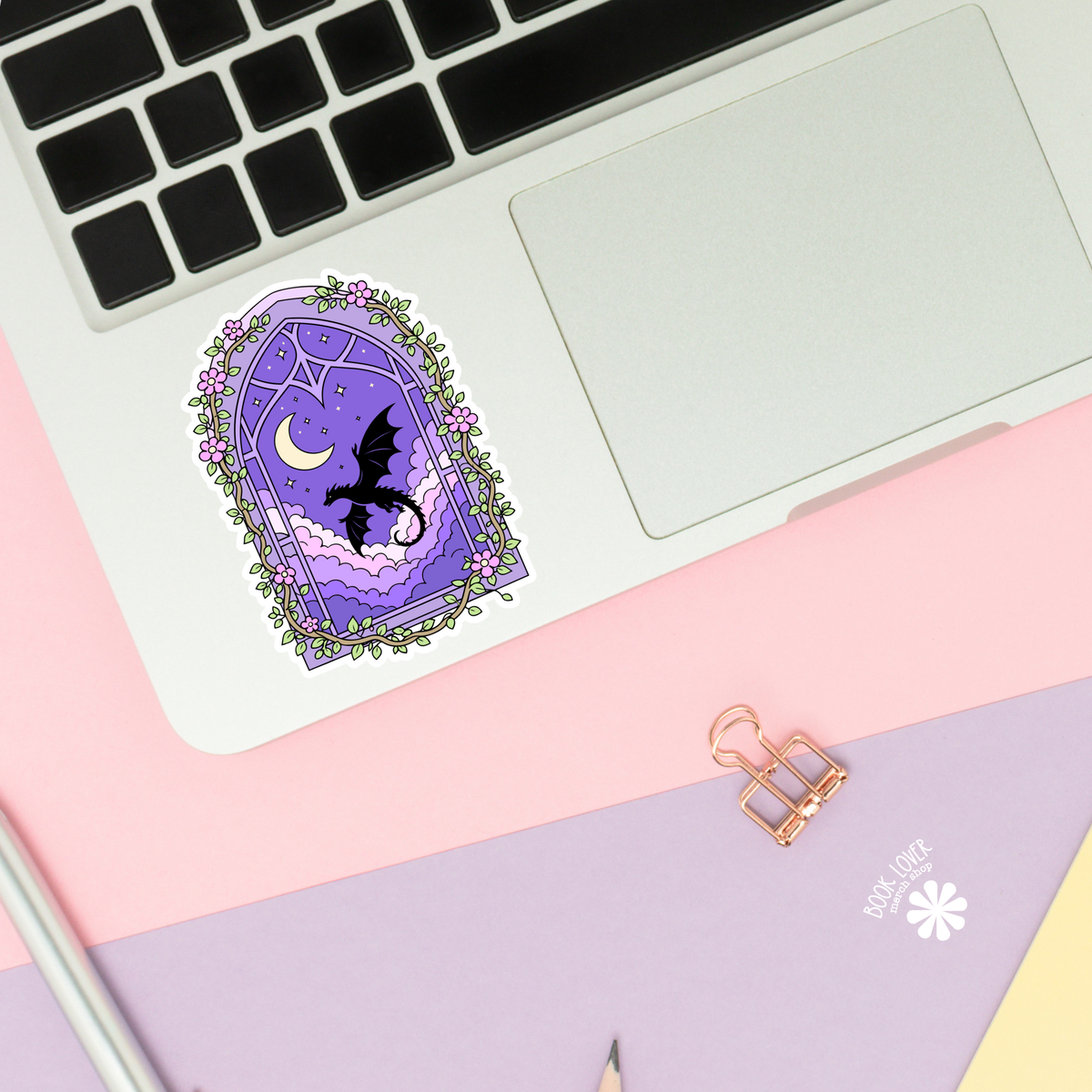 Dragon Window Stickers / Bookish Stickers / Book Lover Gift