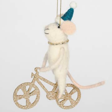Felt Mouse Riding A Bike