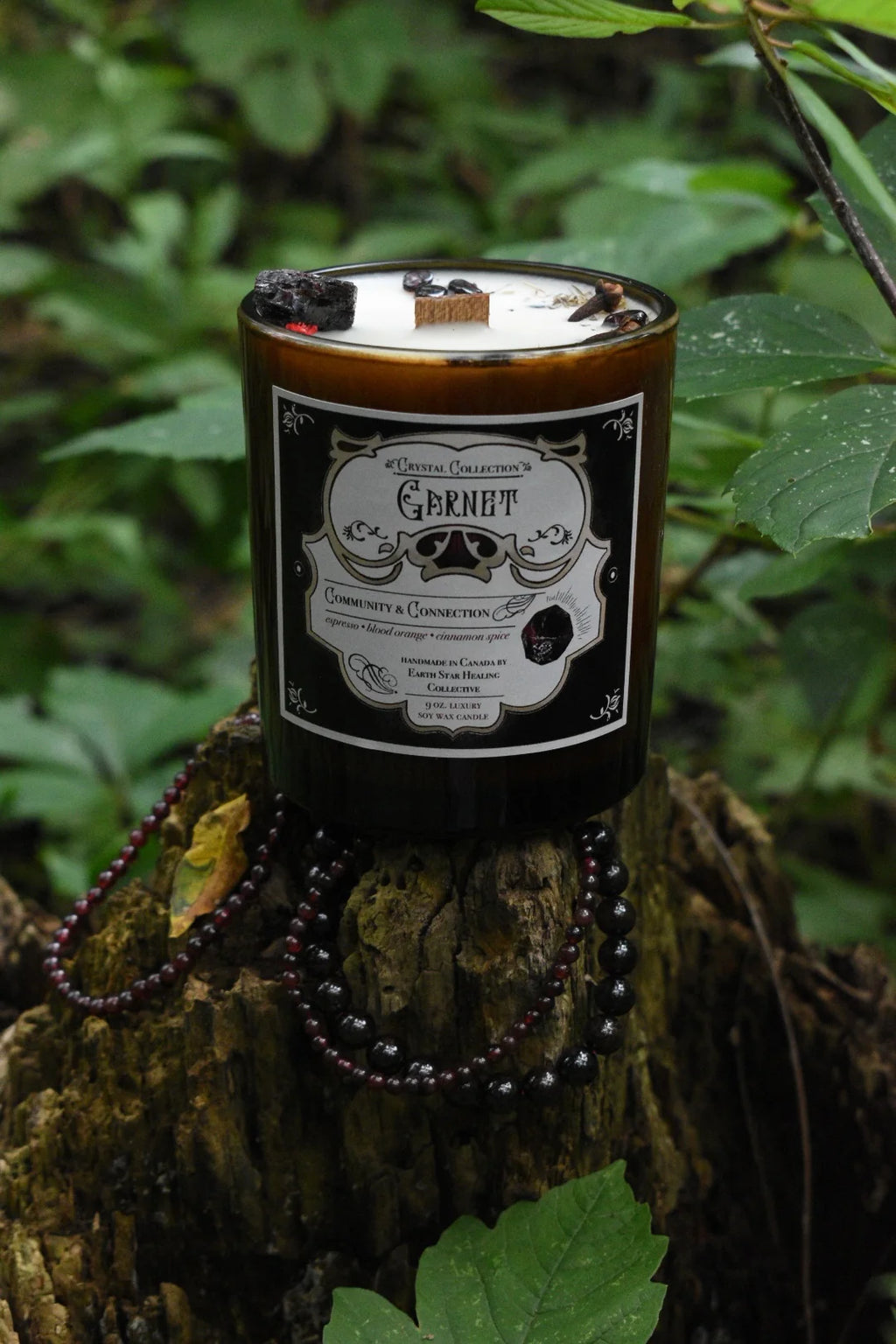 Garnet Crystal Candle | Espresso & Blood Orange