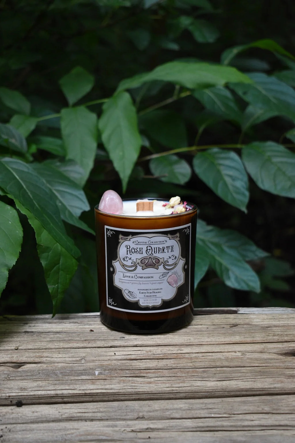 Rose Quartz Crystal Candle | Bergamot + Spun Sugar
