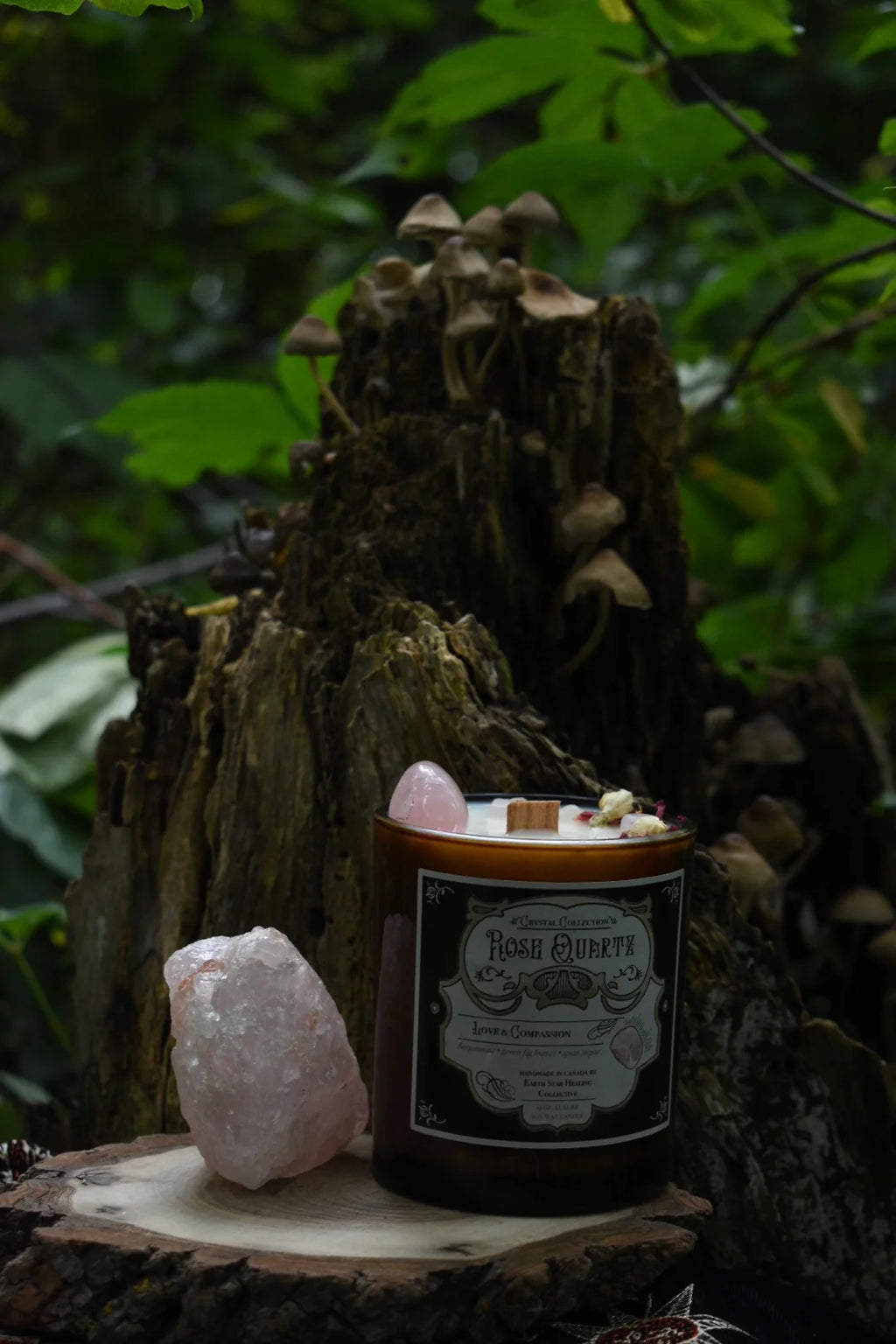 Rose Quartz Crystal Candle | Bergamot + Spun Sugar