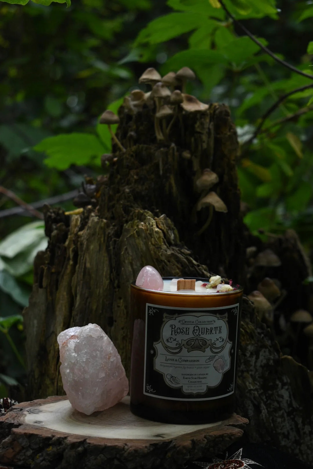 Rose Quartz Crystal Candle | Bergamot + Spun Sugar