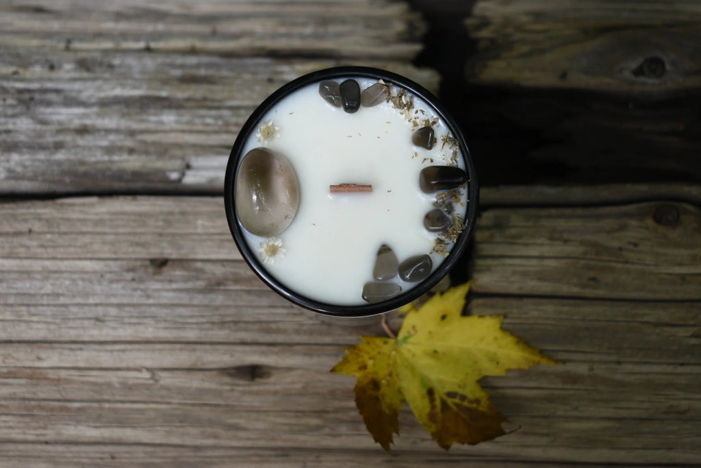 Smoky Quartz Crystal Candle | Maple Sugar + Cinnamon