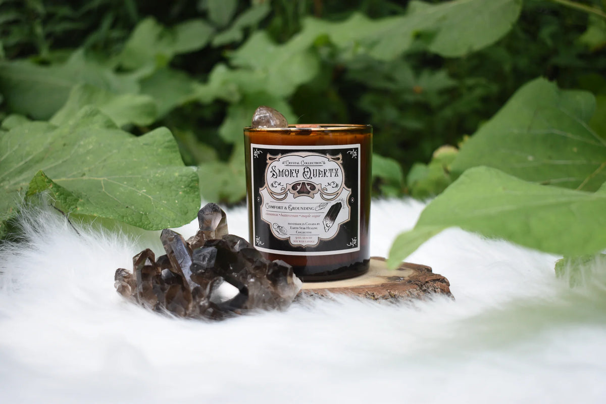 Smoky Quartz Crystal Candle | Maple Sugar + Cinnamon