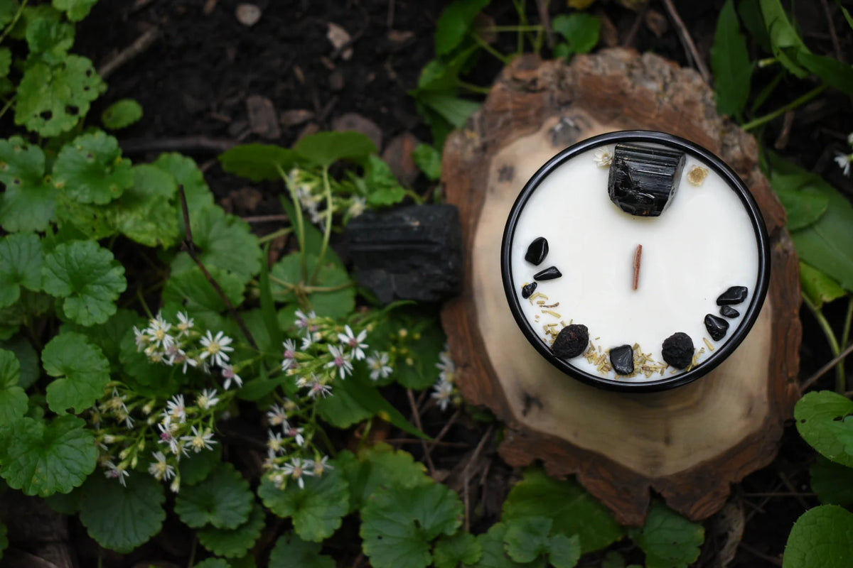 Black Tourmaline Candle | Cedarwood & Vanilla